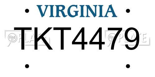 TKT4479 Virginia License Plate
