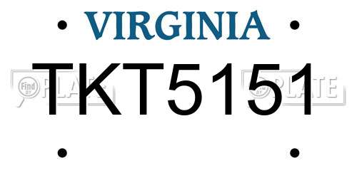 TKT5151 Virginia License Plate