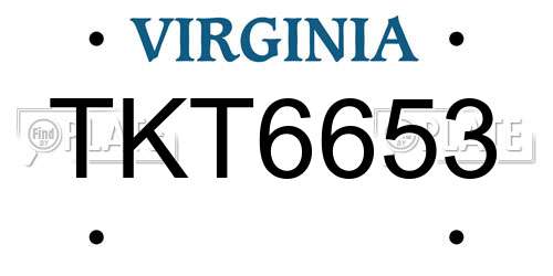 TKT6653 Virginia License Plate
