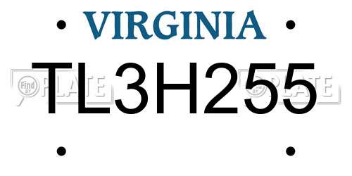 TL3H255 Virginia License Plate