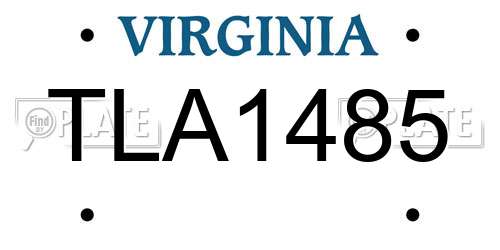 TLA1485 Virginia License Plate