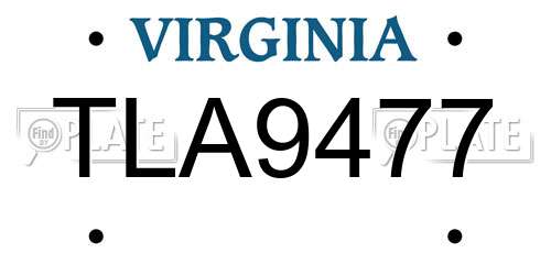 TLA9477 Virginia License Plate