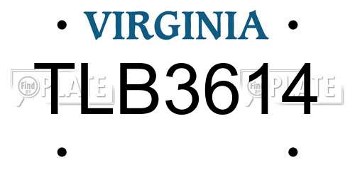 TLB3614 Virginia License Plate