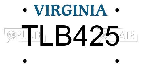 TLB425 Virginia License Plate