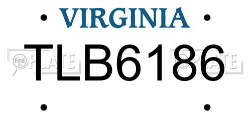 TLB6186 Virginia License Plate