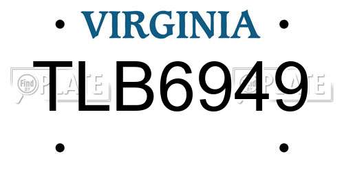 TLB6949 Virginia License Plate