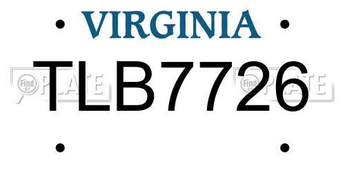 TLB7726 Virginia License Plate