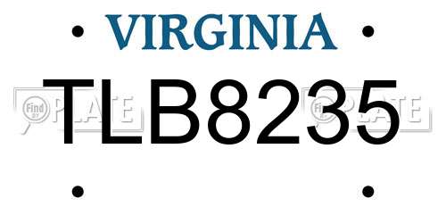 TLB8235 Virginia License Plate