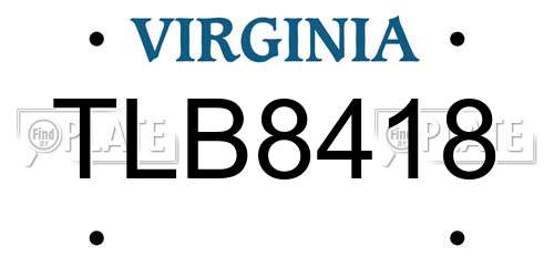 TLB8418 Virginia License Plate