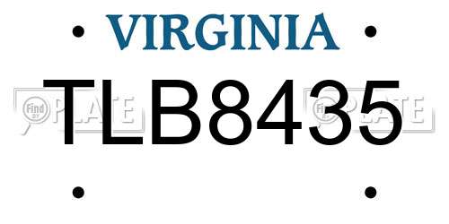 TLB8435 Virginia License Plate