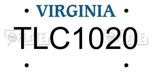 TLC1020 Virginia License Plate