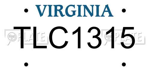 TLC1315 Virginia License Plate