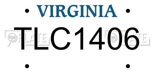 TLC1406 Virginia License Plate