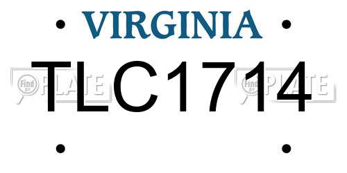 TLC1714 Virginia License Plate