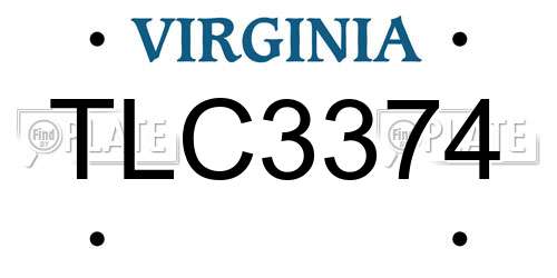 TLC3374 Virginia License Plate