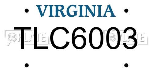TLC6003 Virginia License Plate