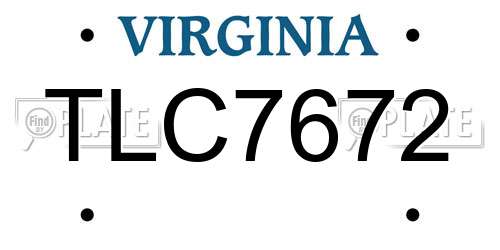 TLC7672 Virginia License Plate