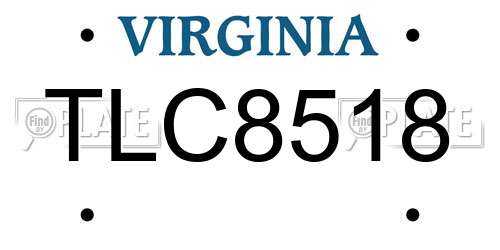 TLC8518 Virginia License Plate
