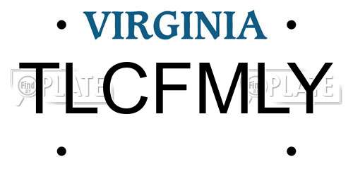 TLCFMLY Virginia License Plate