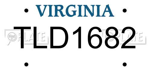 TLD1682 Virginia License Plate