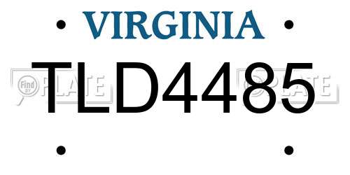 TLD4485 Virginia License Plate