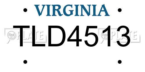 TLD4513 Virginia License Plate