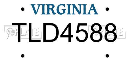 TLD4588 Virginia License Plate