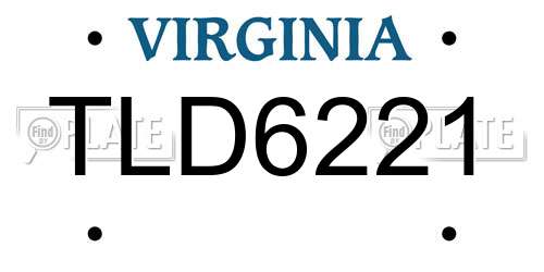 TLD6221 Virginia License Plate