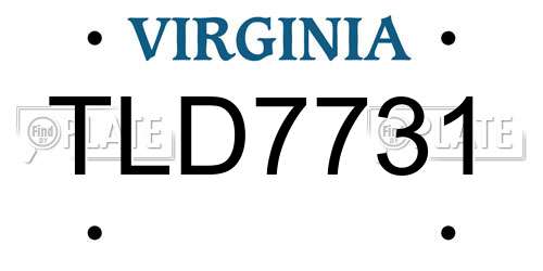 TLD7731 Virginia License Plate