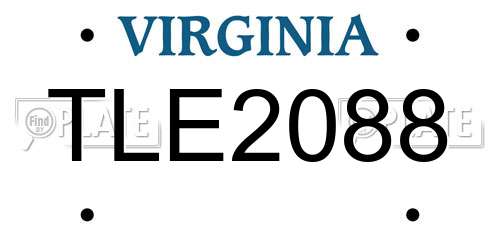 TLE2088 Virginia License Plate