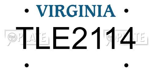 TLE2114 Virginia License Plate