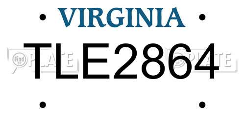 TLE2864 Virginia License Plate