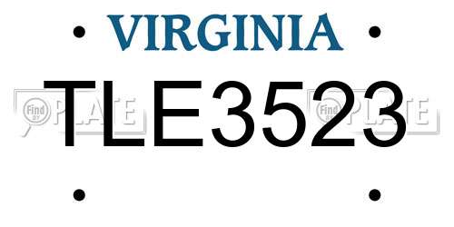 TLE3523 Virginia License Plate