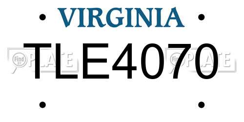 TLE4070 Virginia License Plate
