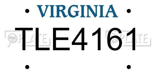 TLE4161 Virginia License Plate
