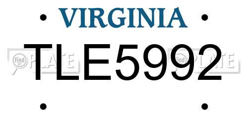 TLE5992 Virginia License Plate