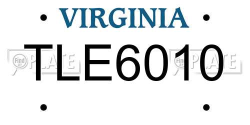 TLE6010 Virginia License Plate