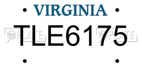 TLE6175 Virginia License Plate