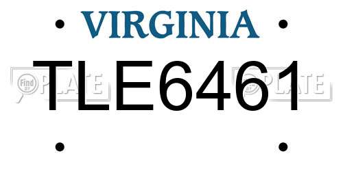 TLE6461 Virginia License Plate