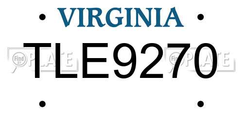 TLE9270 Virginia License Plate