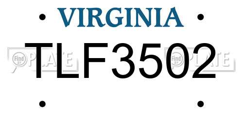 TLF3502 Virginia License Plate