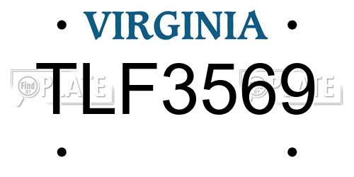 TLF3569 Virginia License Plate