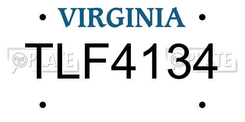 TLF4134 Virginia License Plate