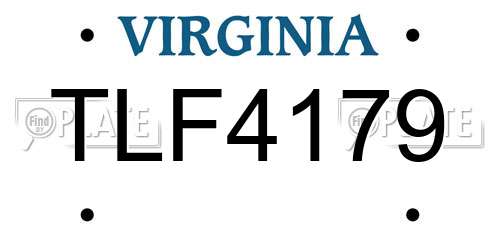 TLF4179 Virginia License Plate