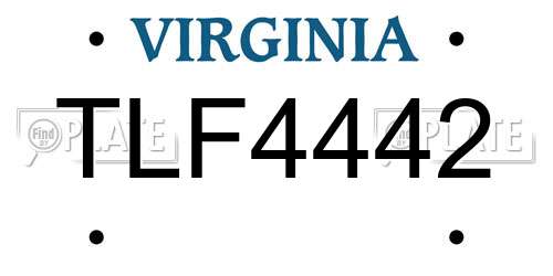 TLF4442 Virginia License Plate