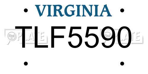 TLF5590 Virginia License Plate
