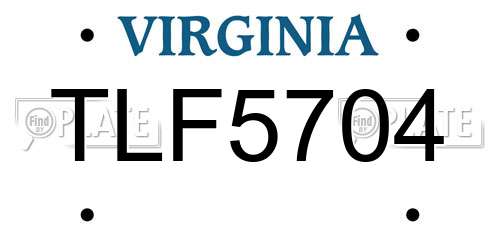 TLF5704 Virginia License Plate