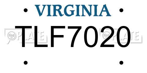 TLF7020 Virginia License Plate