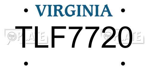TLF7720 Virginia License Plate
