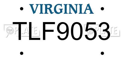 TLF9053 Virginia License Plate
